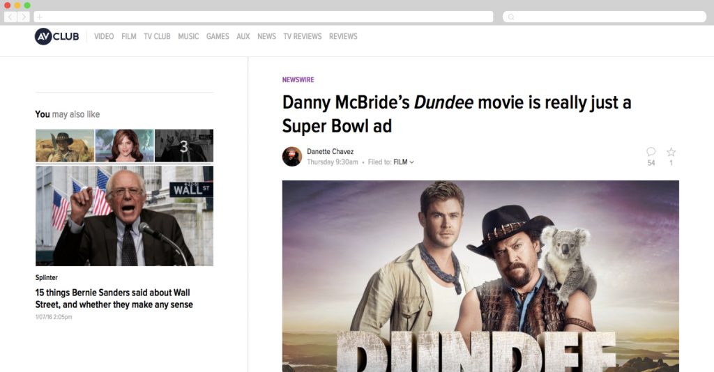 Tourism Australia Presents Dundee