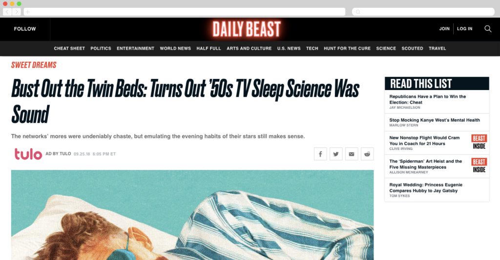 Tulo on the Daily Beast