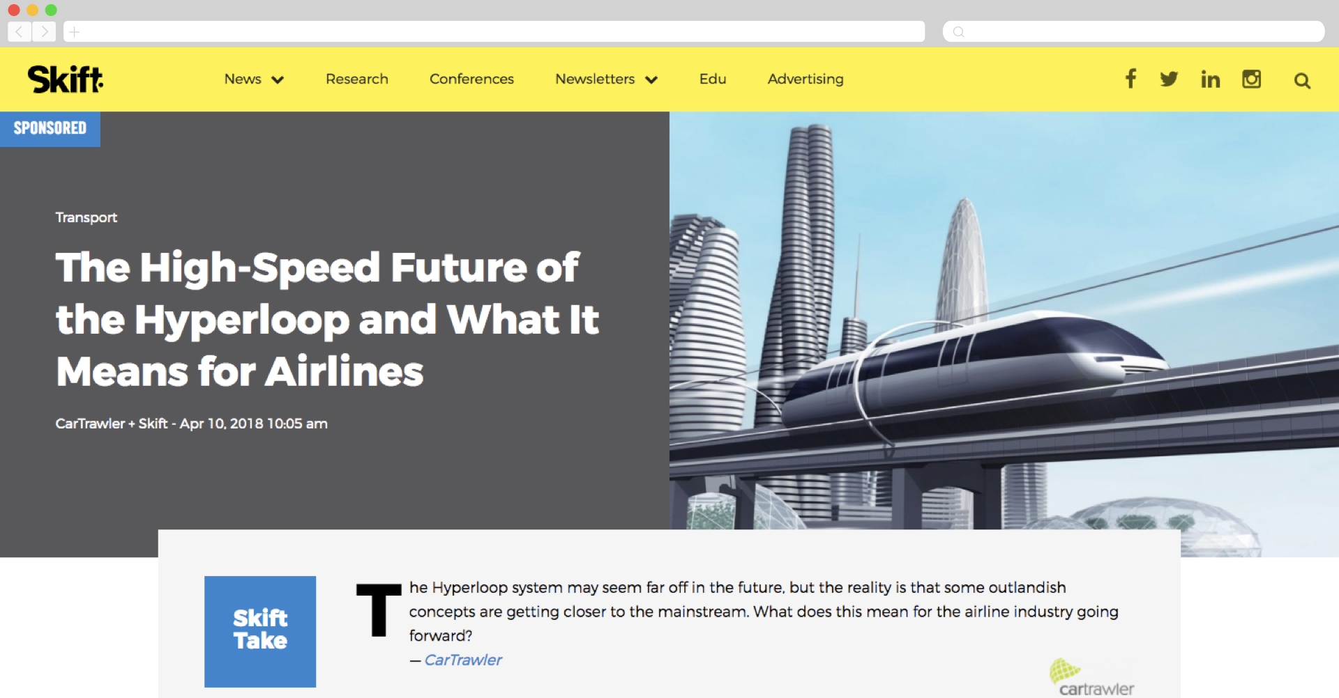cartrawler on skift about hyperloop