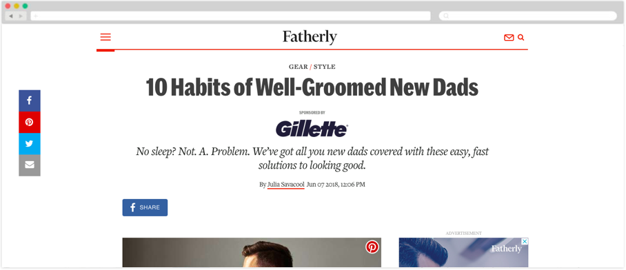 Gillette + Fatherly: 10 Habits of Well-Groomed New Dads