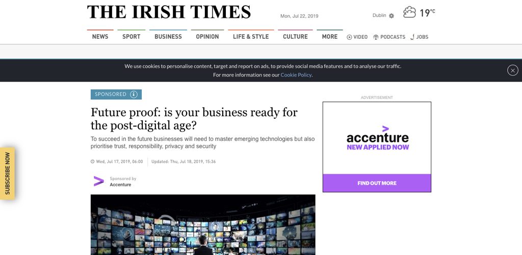 Accenture on The Irish Times future proof your business
