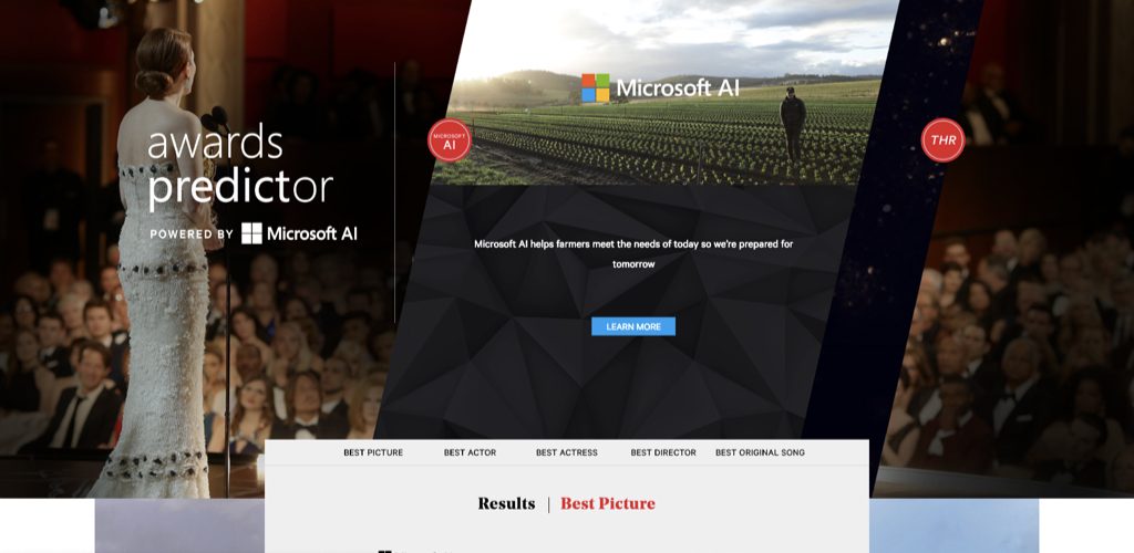 microsoft ai on hollywood reporter oscar predictions
