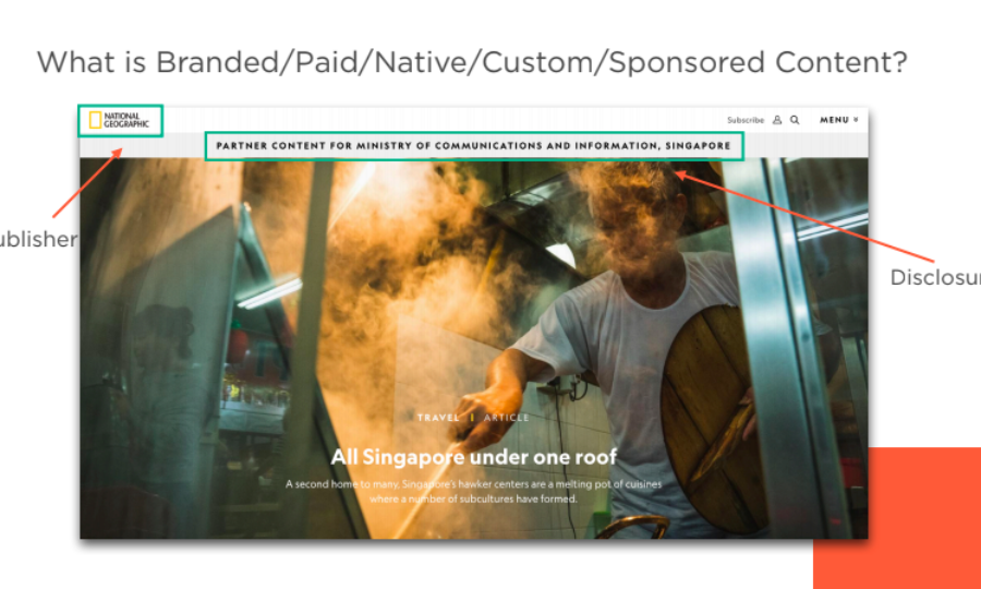 Visual showcasing what elements that define branded content