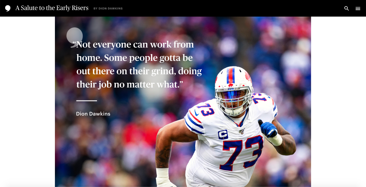 Branded content by Buffalo Bills on The Player’s Tribune