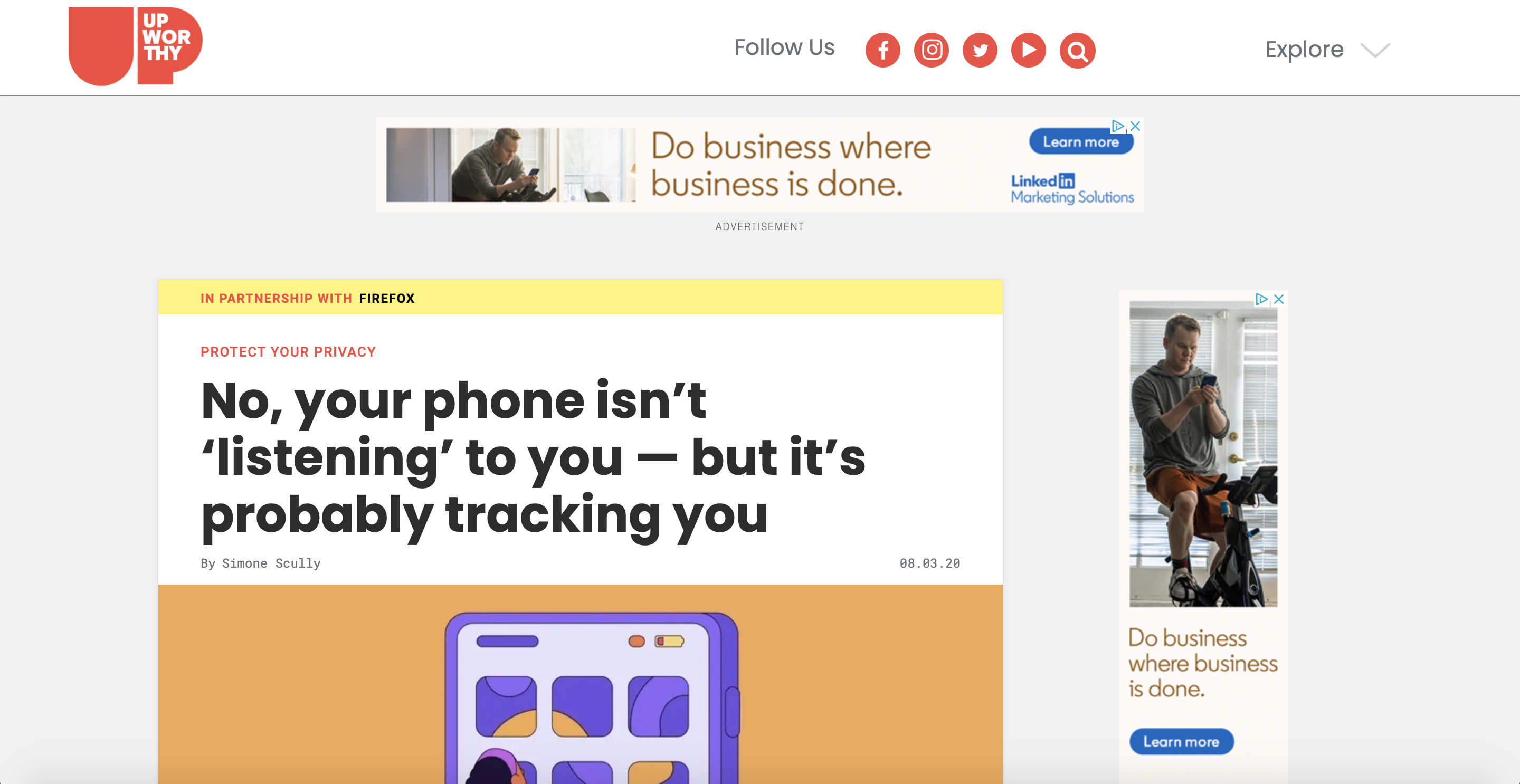 Branded content by Firefox on Upworthy