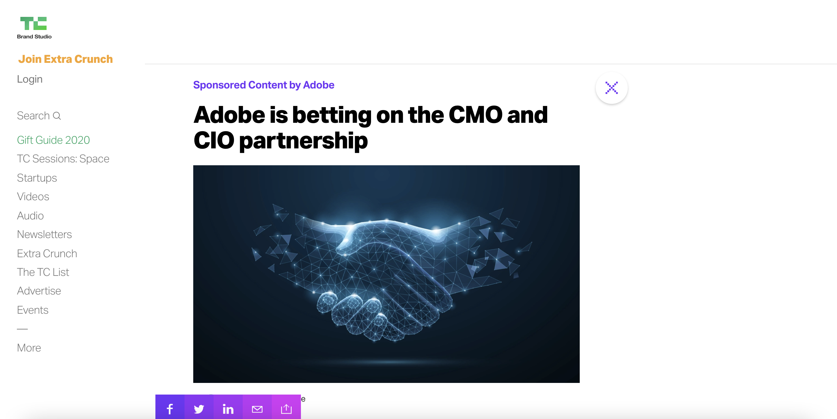 Adobe with TechCrunch