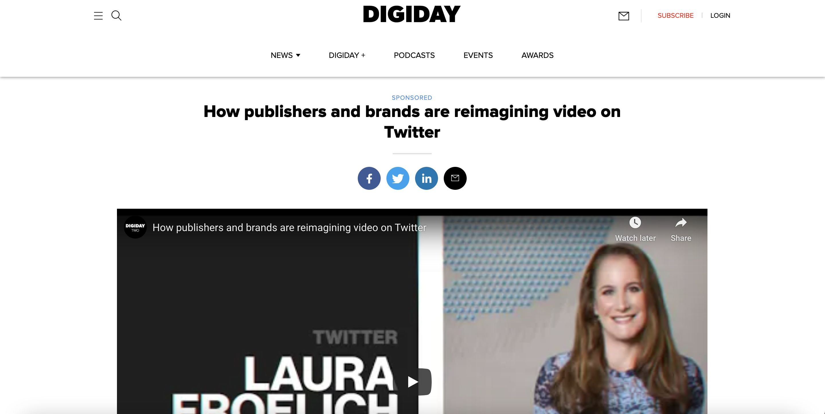 Branded content by Twitter on Digiday