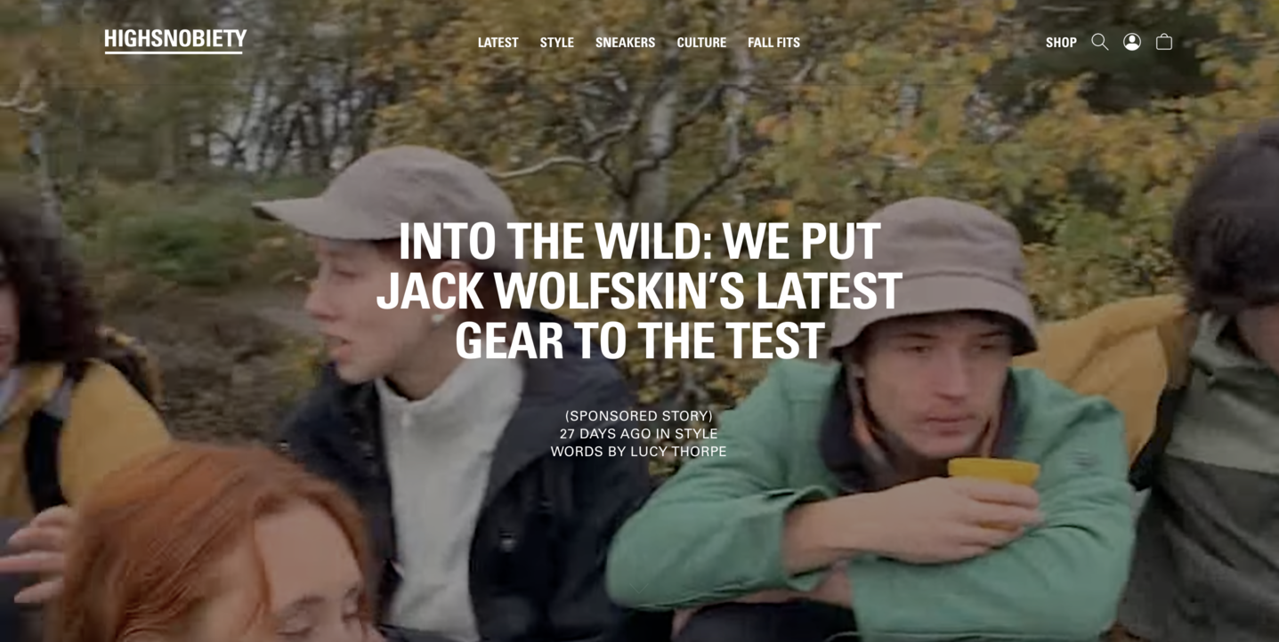 Branded content by Jack Wolfskin on Highsnobiety